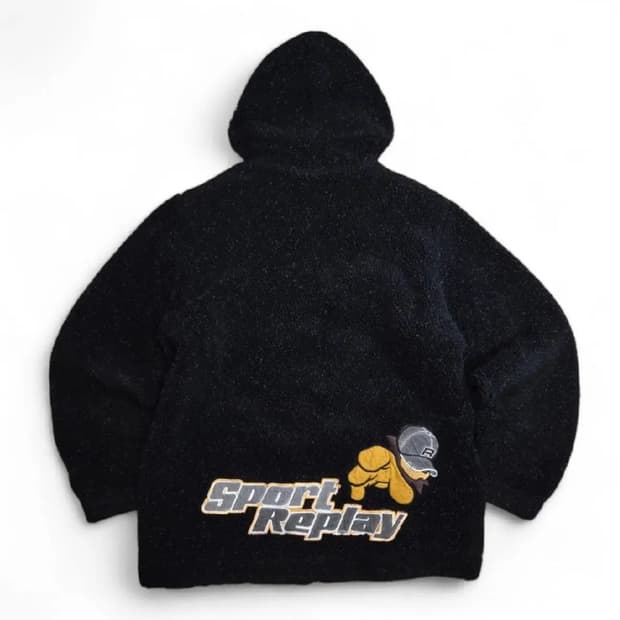 올드스쿨 90s Sport Replay 스포츠리플레이 빅로고 쉐르파 자켓