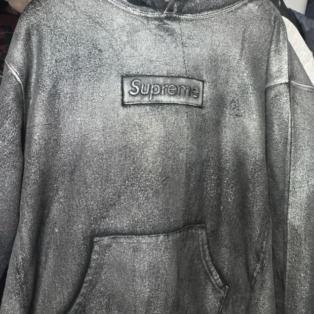 슈프림 x 메종 마르지엘라 포일 박스 로고 후드 S