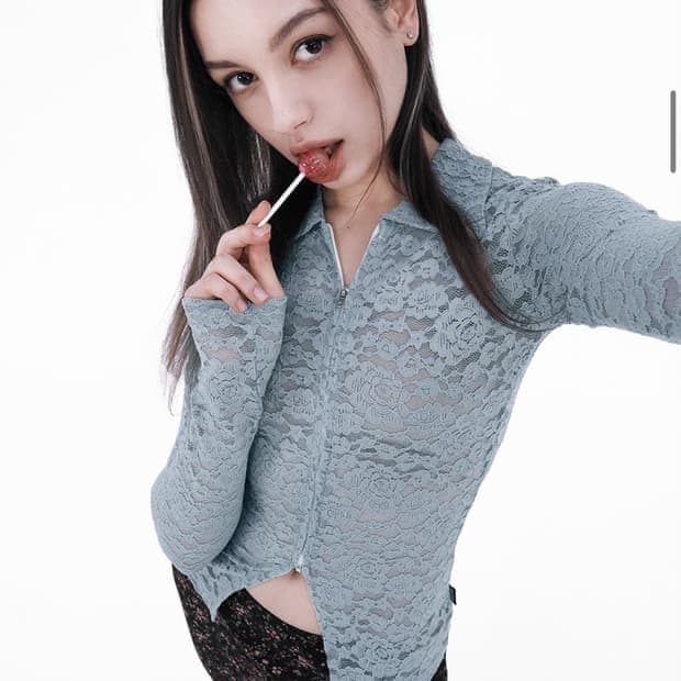 [S] 스컬프터 로즈 레이스 집업