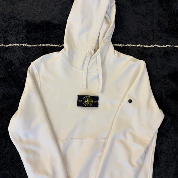 [S] 스톤아일랜드 22SS 와펜 후드티 화이트 (정품/상태s급)