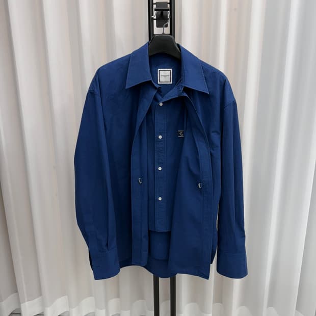 [52] 우영미 남성 이중 셔츠 블루