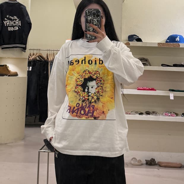 빈티지 라디오헤드 그래픽 프린팅 롱슬리브 U1265