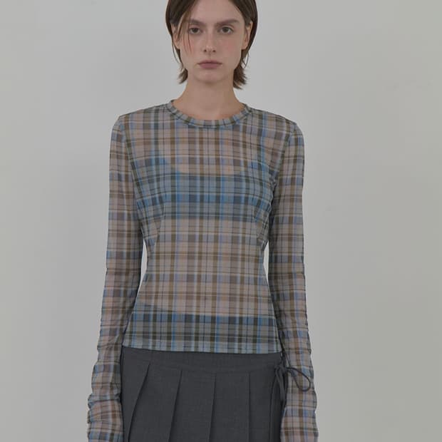 레이브 클래식 빈티지 체크탑 올리브01