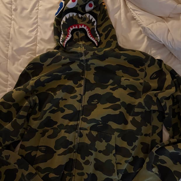 베이프 카모 샤크 후드집업 2XL 정품