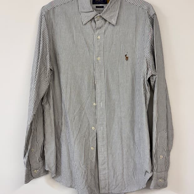 폴로 옥스포드 스트라이프 셔츠 그레이