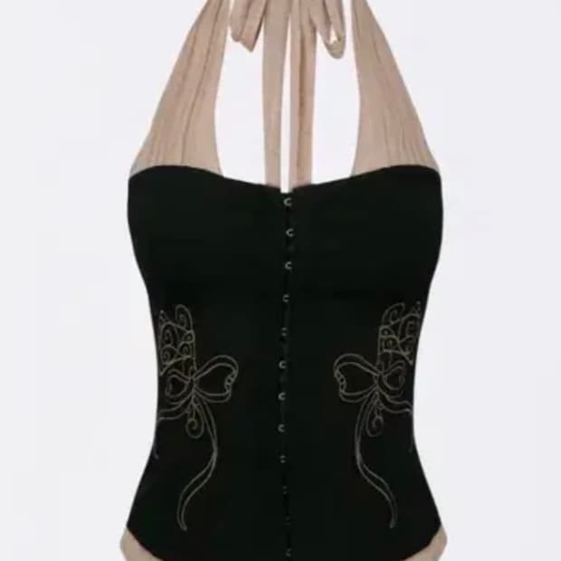 스컬프터 팜 코르셋 홀터 탑