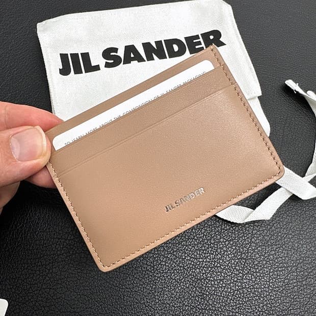(정품/새상품) JIL SANDER 질 샌더 브라운 로고 카드지갑