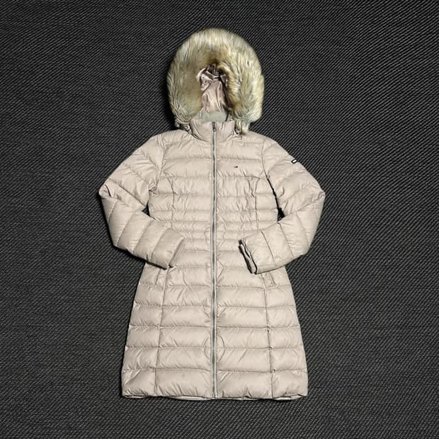[S] Tommy 타미힐피거 우먼즈 다운 베이지 코트 패딩 점퍼