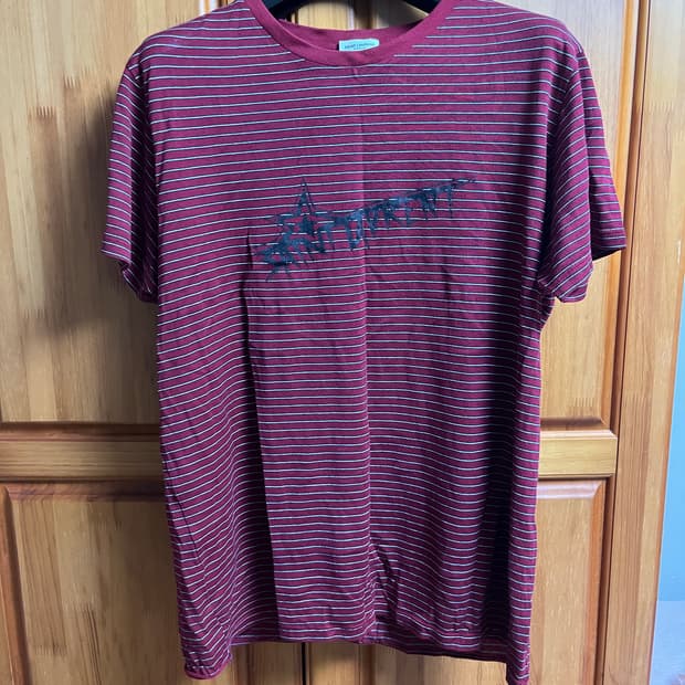 생로랑 스트라이프 반팔 티셔츠