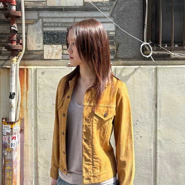 리바이스 가죽 트러커 자켓