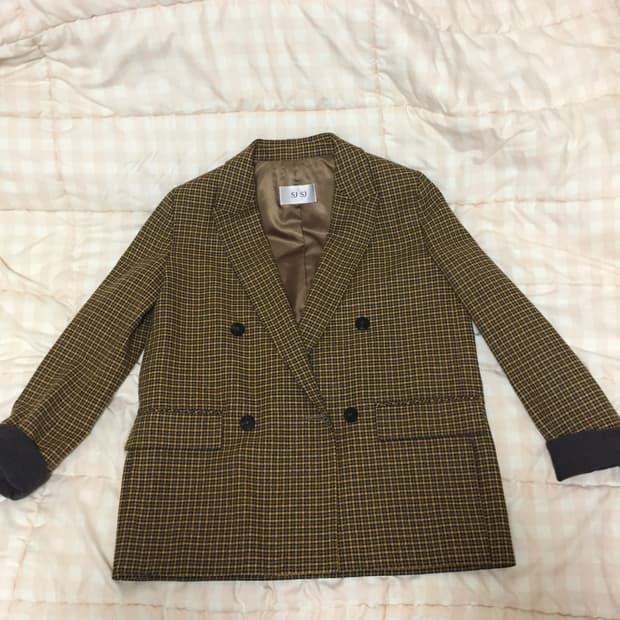 SJSJ 체크 더블 자켓