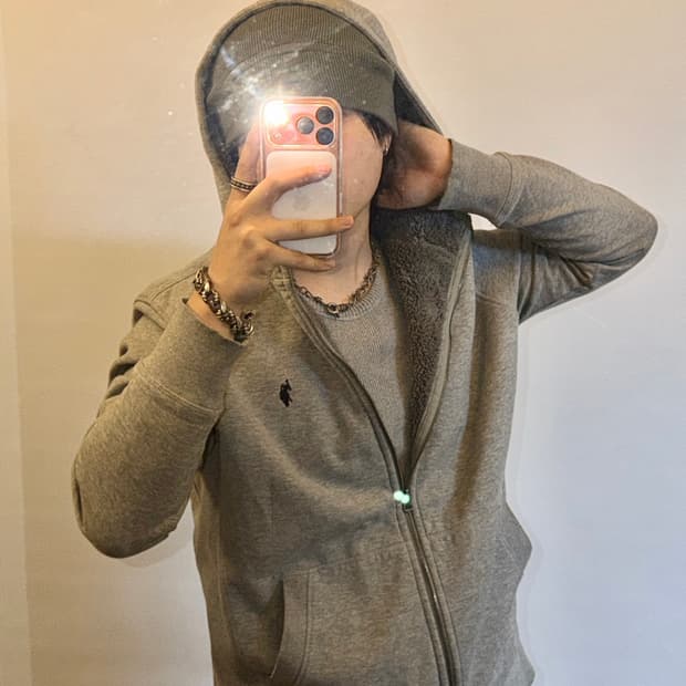 US 폴로에센 양털 후드집업