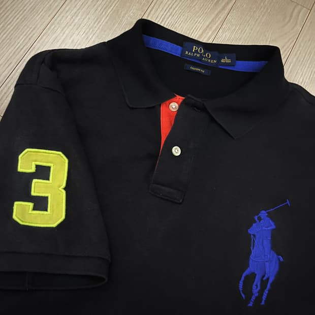 폴로 빅포니 멀티 배색 카라티 L