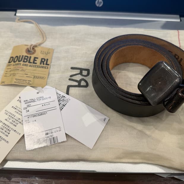 RRL 빈센스 벨트 블랙 34