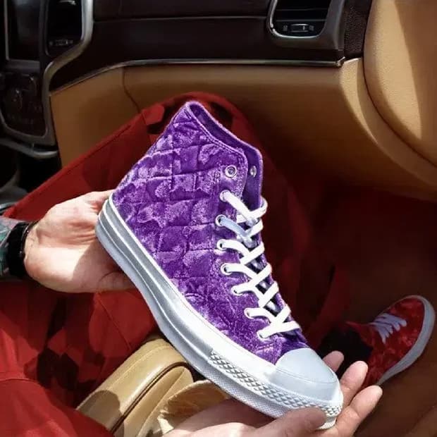 컨버스 척하이 70 X 골프 르 플레르 퀼티드 벨벳 원스타 퍼플 하이탑