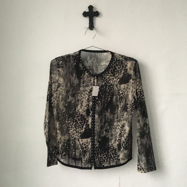 Pattern Mesh cardigan