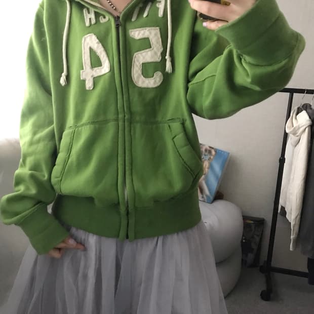 아베크롬비 연두 후드집업