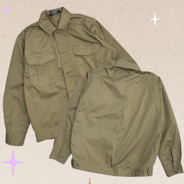 7 Tetoron 브라운 베이지 봄버 자켓 일본 빈티지 아우터 자켓