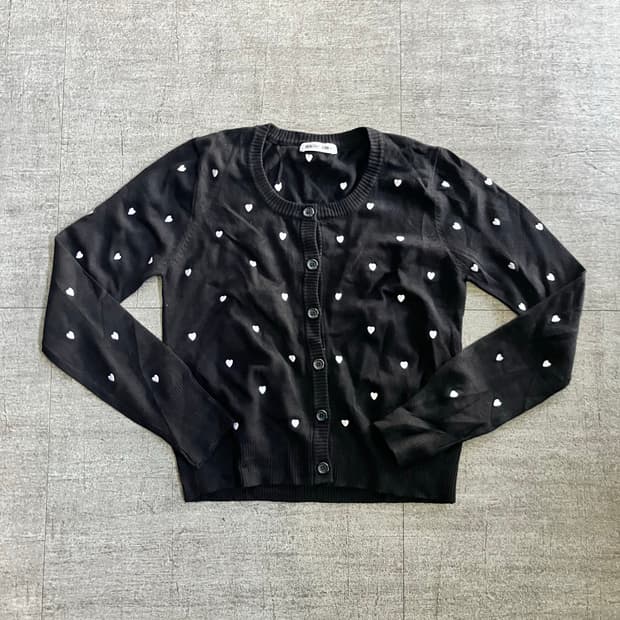 일본빈티지 Healthykaren 하구미모리걸 하트도트 가디건
