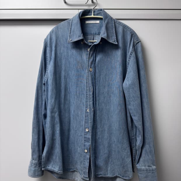 선플라워 데님셔츠