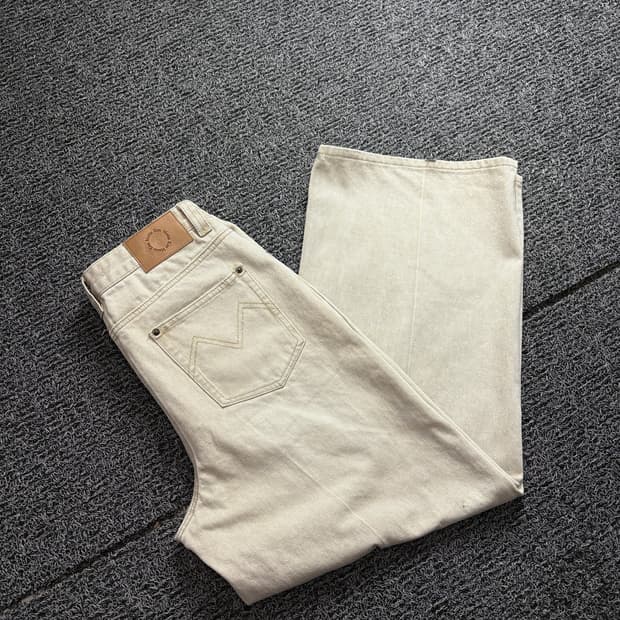 마땡킴 미니멀 화이트 와이드 코튼 팬츠 2419