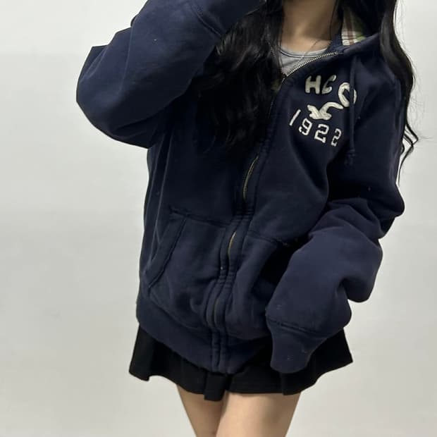 홀리스터 y2k 올드스쿨 안감 퀄팅 패디드 자켓 후드집업 점퍼 희귀져지(