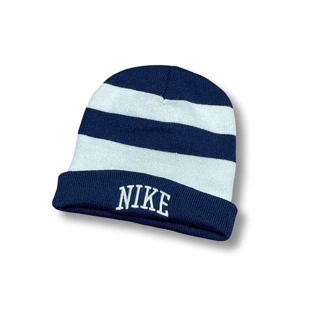 [F] 나이키 빈티지 스트라이프 비니 네이비/화이트