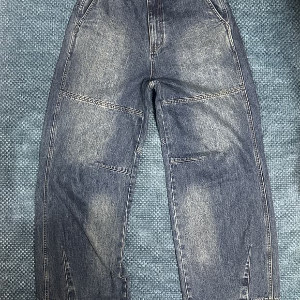 해칭품 와이드 라인 데님