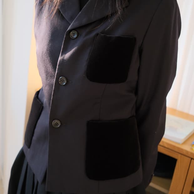 Velvet padded pocket jacket
