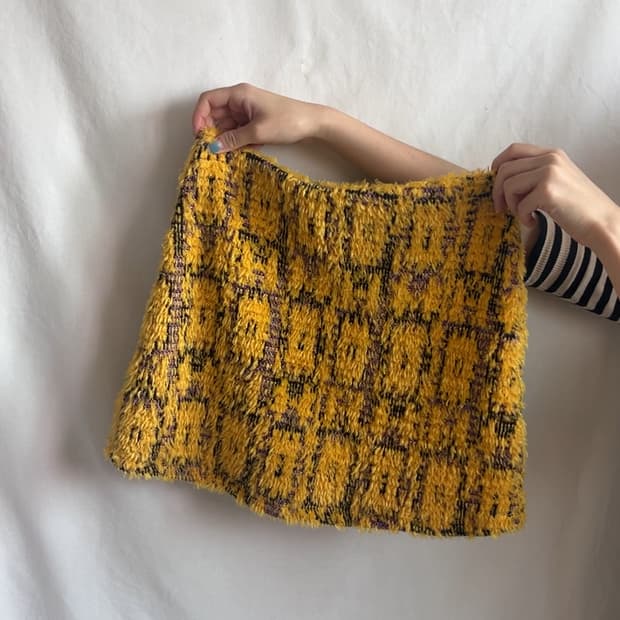 yellow vintage pattern mini skirt