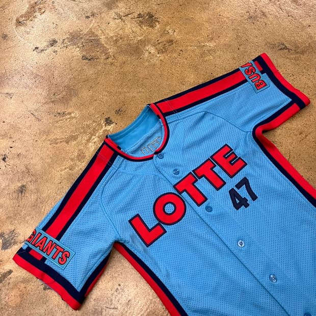 [90] 롯데 자이언츠 야구 유니폼 47 강민호 하늘색 b16