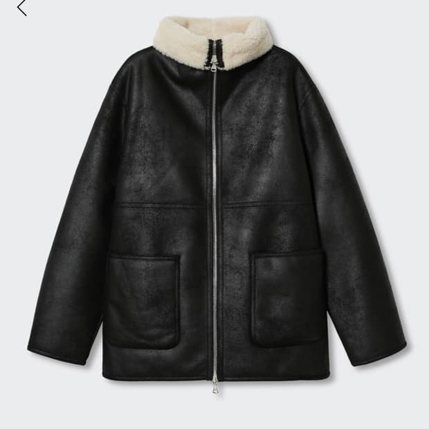 MANGO 무스탕 블랙