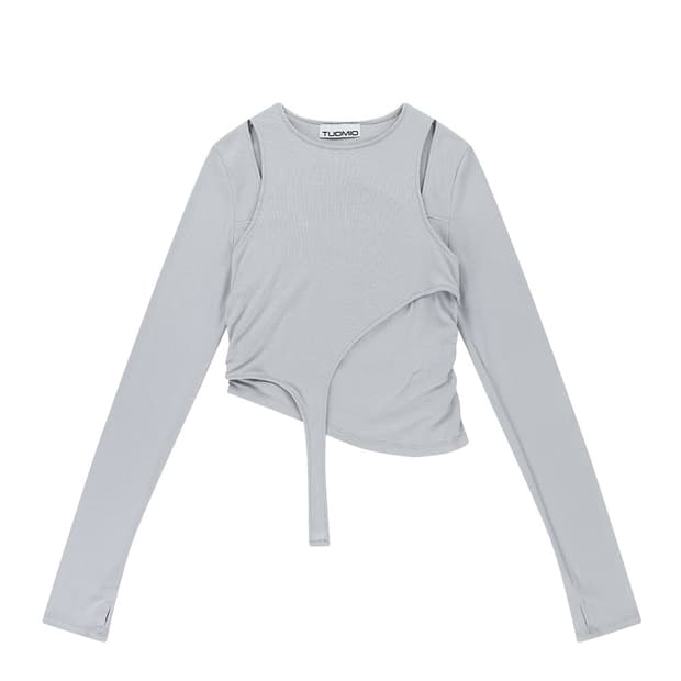 뚜오미오 셔링 레이어드 티셔츠 코이세이오 오호스 샵페어리 스컬프터