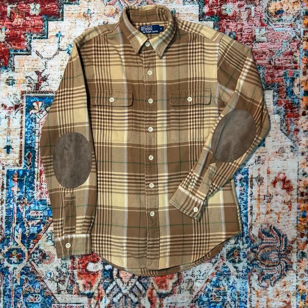 [M] 폴로 랄프로렌 스웨이드 패치 플란넬 셔츠