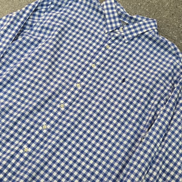 POLO 폴로 블루체크 긴팔셔츠