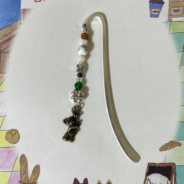 꽃을 든 곰돌이 책갈피