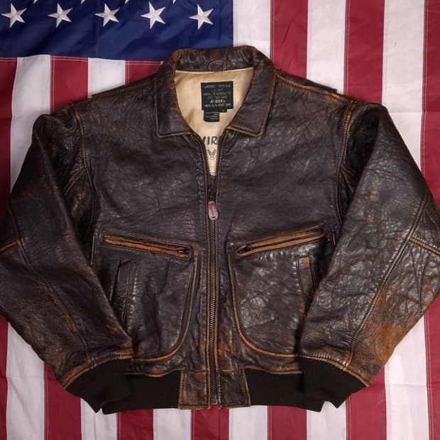 오리지날 아비렉스 미해군 G-2 천연가죽 항공점퍼