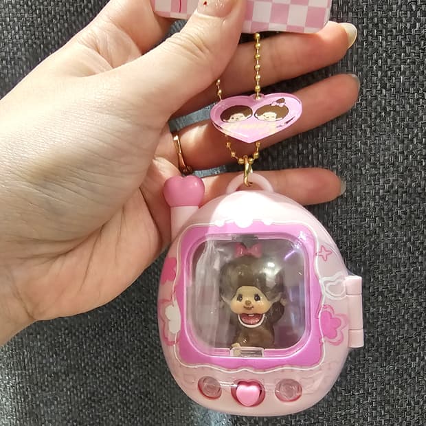 몬치치 다마고치 키링 핑크