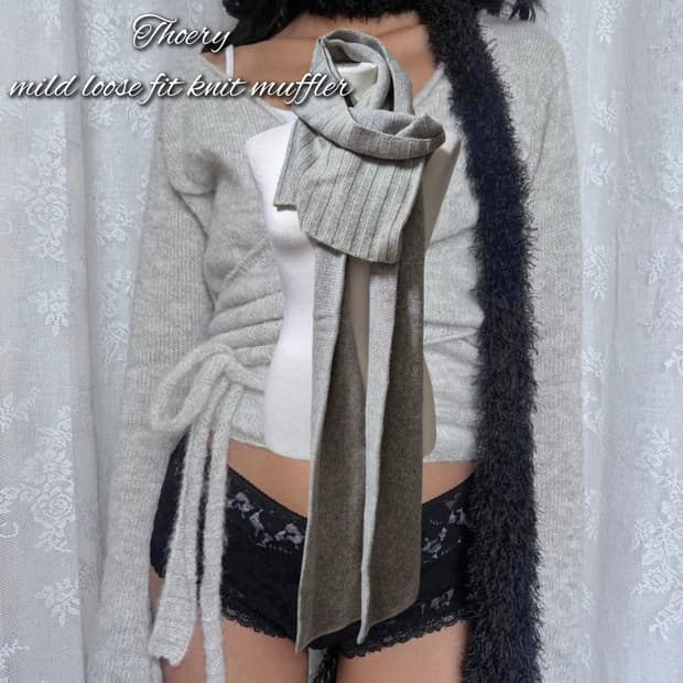 Thoery mild loose fit knit muffler