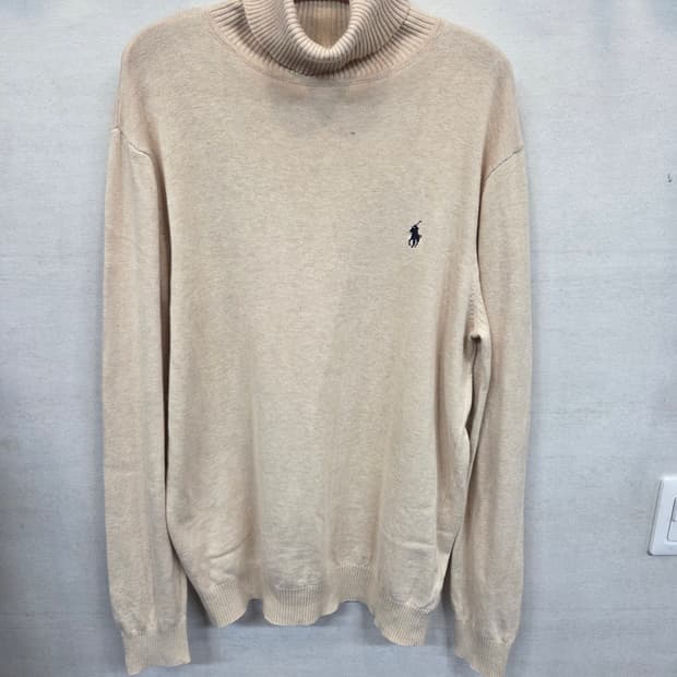폴로랄프로렌 목 폴라 니트 베이지 xl