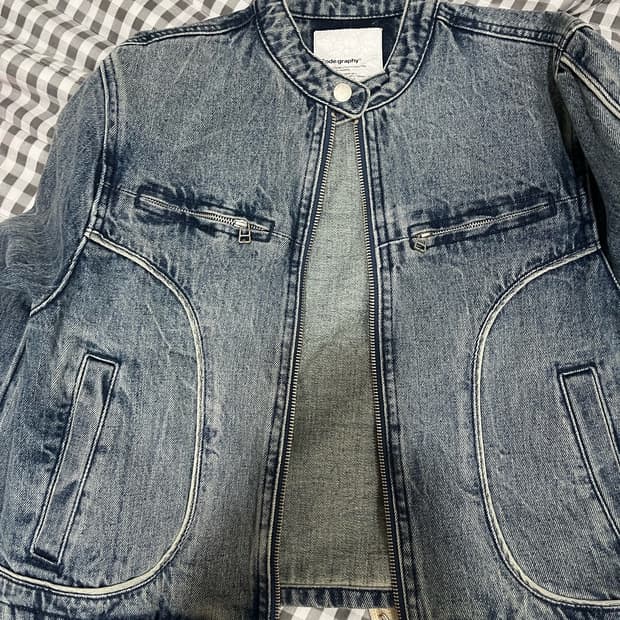 코드그라피 데님 라이더 자켓