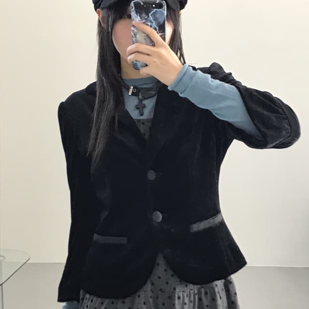 'Courreges' Black Velvet Blazers