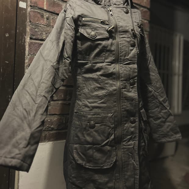 *rare design* 2000s 보노넥 그레이 버튼 야상 자켓