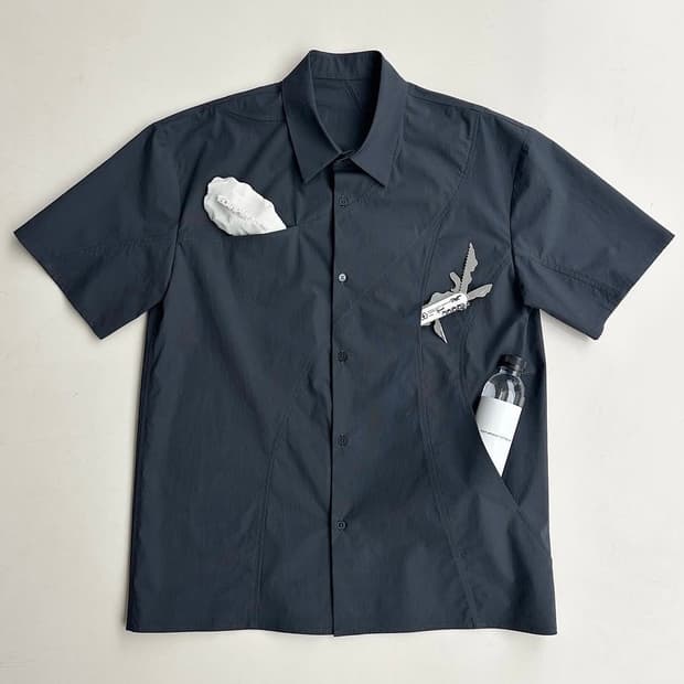 (L) 6.0 SHIRT CENTER (CHARCOAL)
