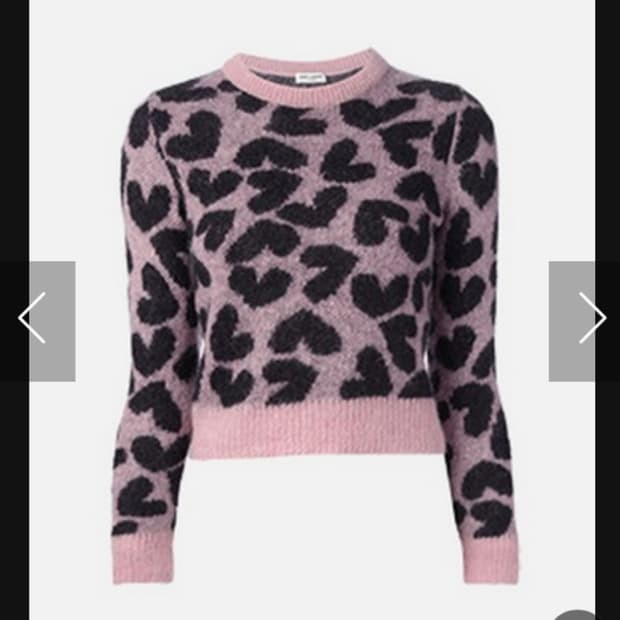 생로랑 하트 레오파드 모헤어 니트