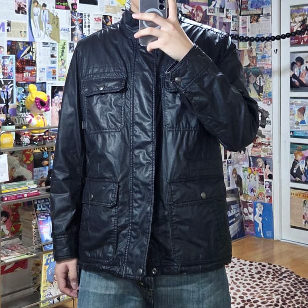 코치 왁스 코팅 밀리터리 필드 자켓