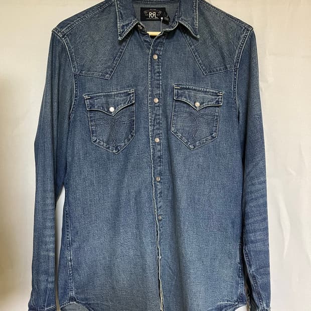 Rrl 데님 웨스턴 셔츠 중청 새상품