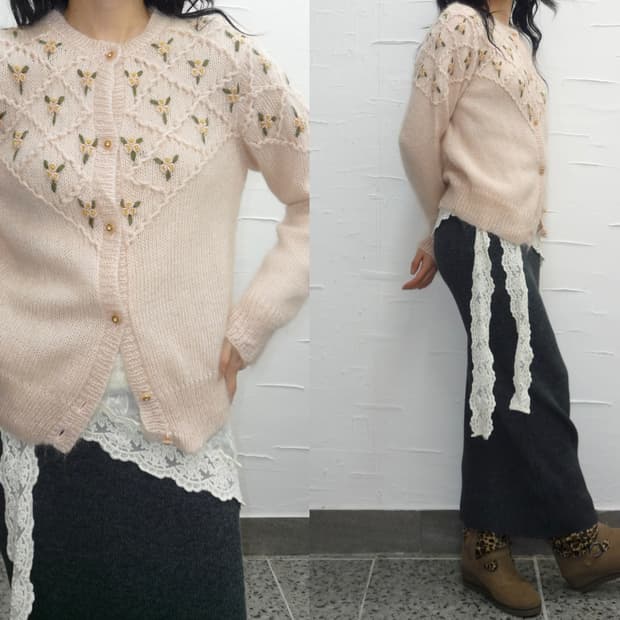 rosy bouquet cardigan