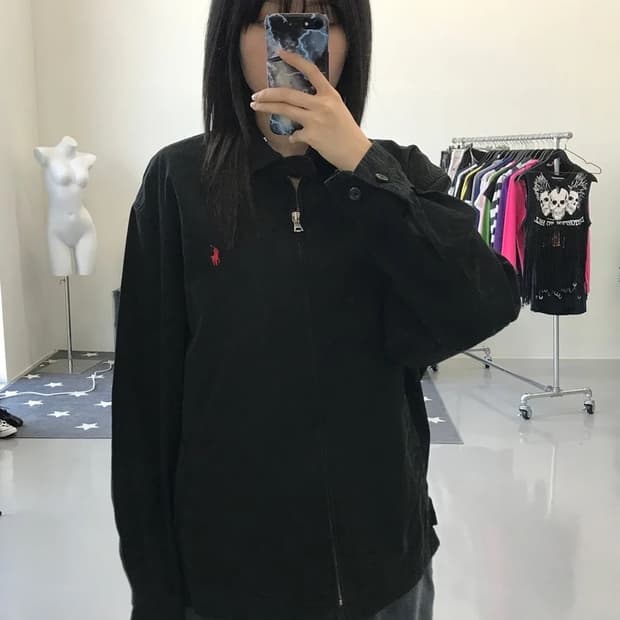폴로랄프로렌 코튼 블랙 헤링턴 자켓