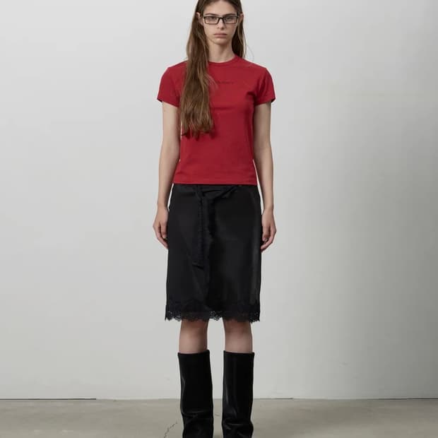 LACE MIDI SKIRT BLACK S사이즈